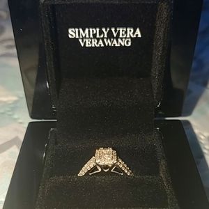 14k Soild White Gold Diamond Wedding Ring with and FREE Pearl/Diamond ring